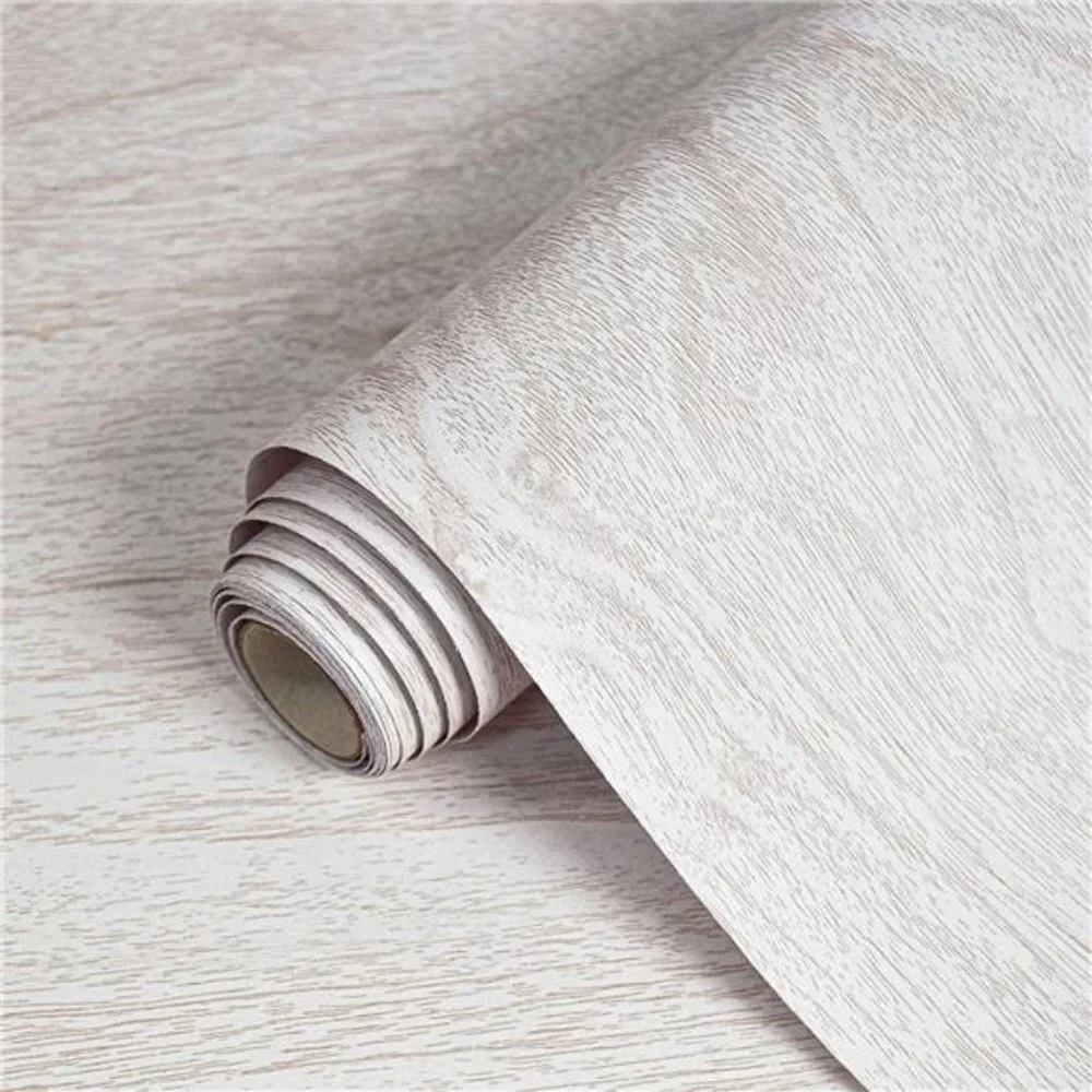 White Wood Contact Paper Wood Peel and Stick Wallpaper 17.7“×118”